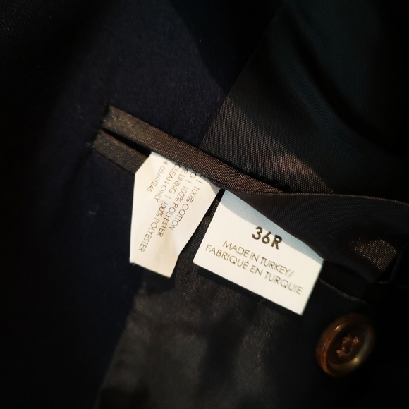 Club Monaco Cotton Navy Blazer - Picture 4 of 8